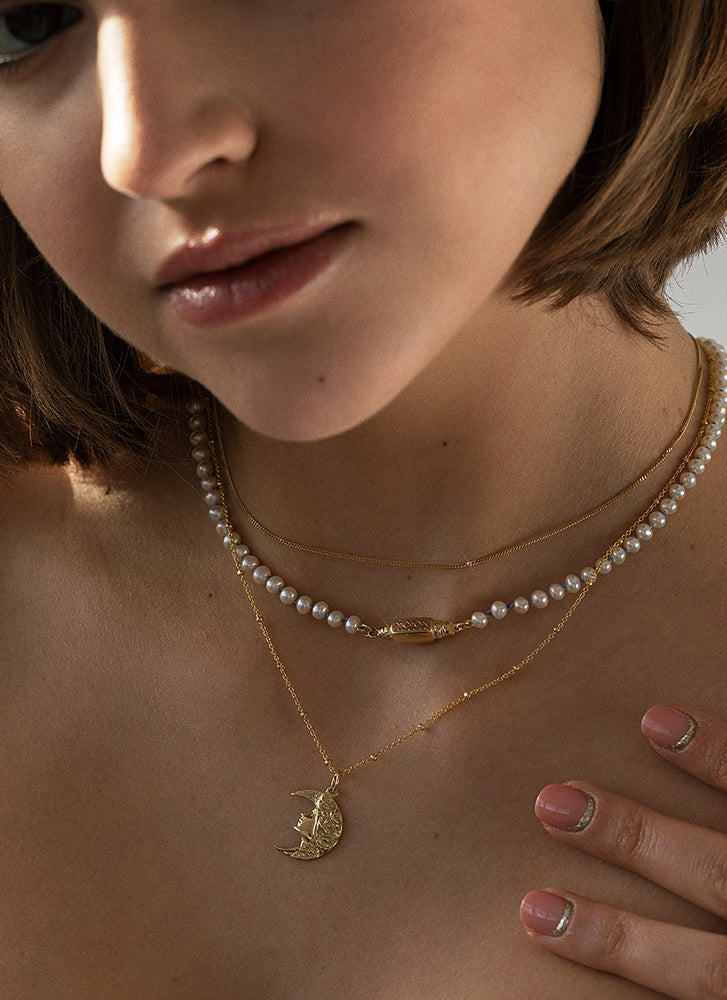 Tatum pearl necklace 14k gold