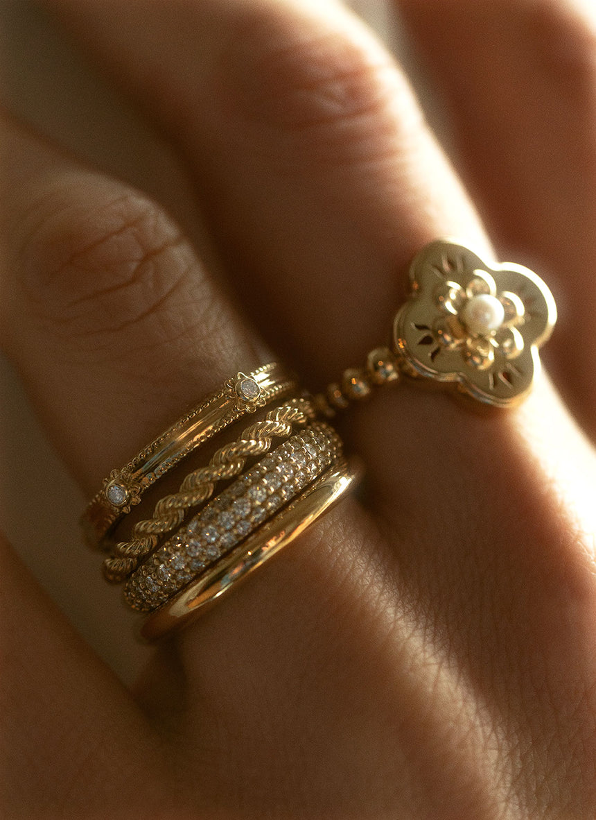 Rope ring 14k goud