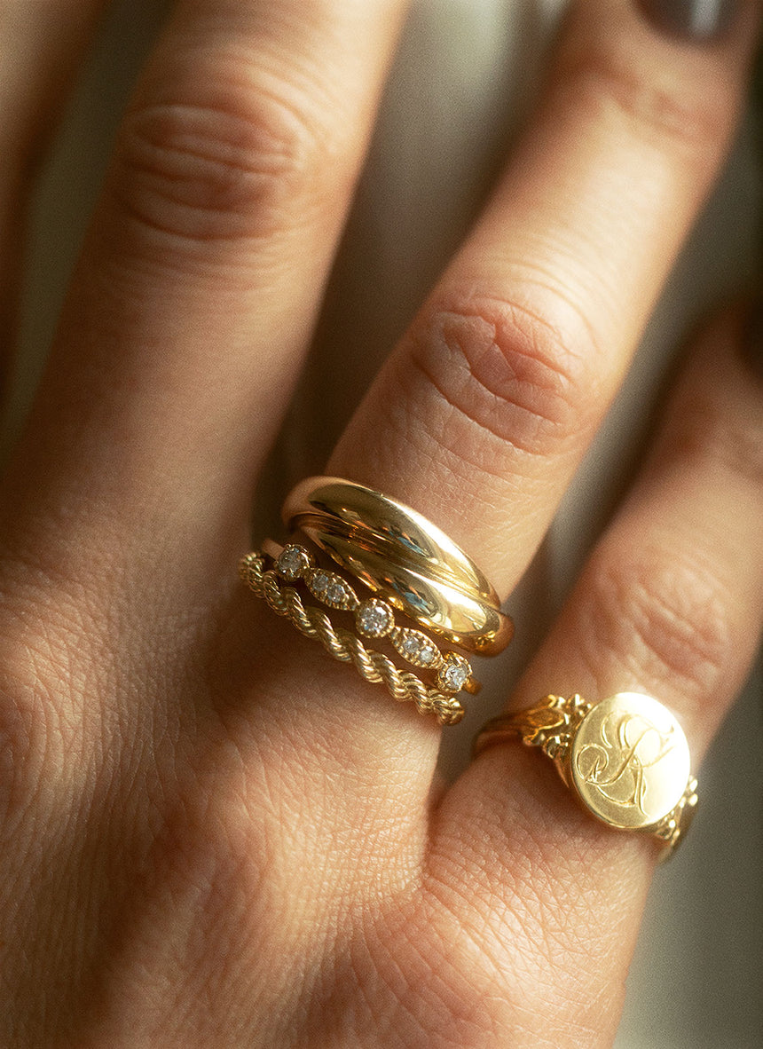 Rope ring 14k gold