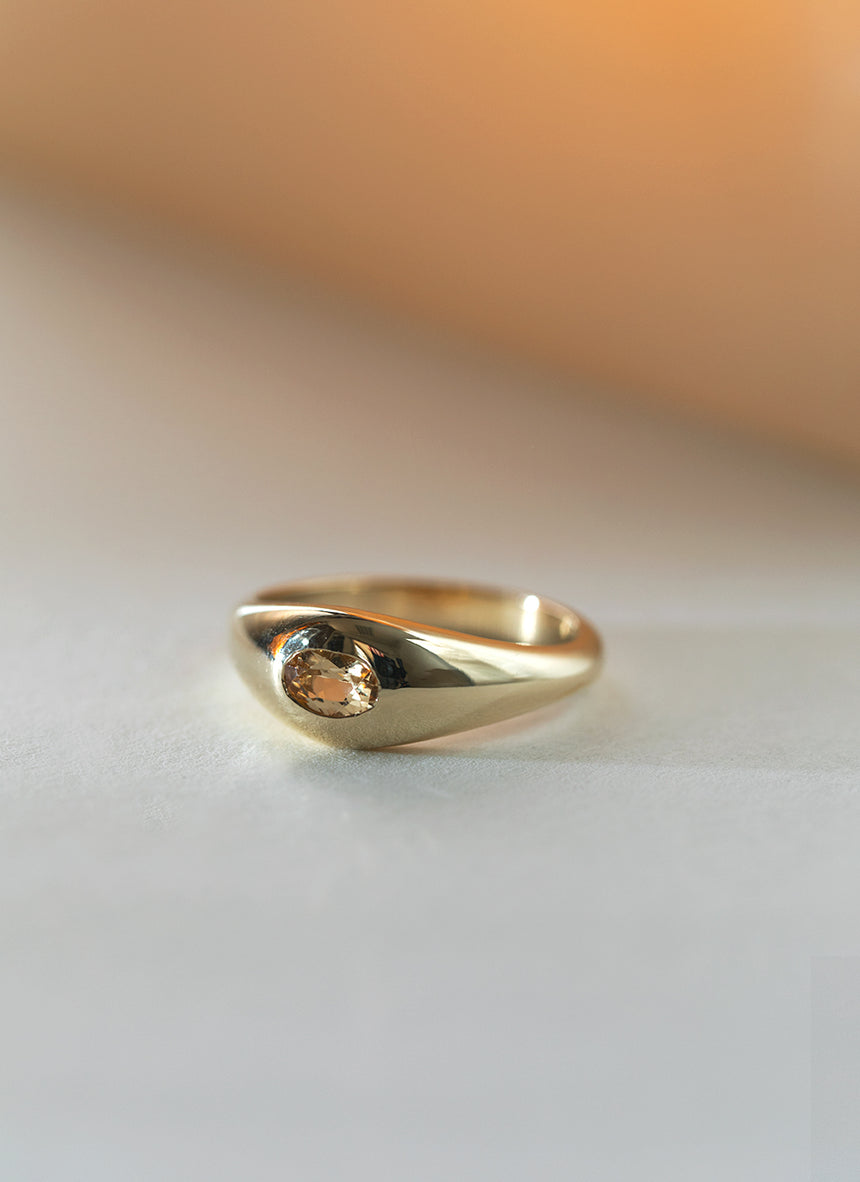 Bear edeltopaas ring 14k gold