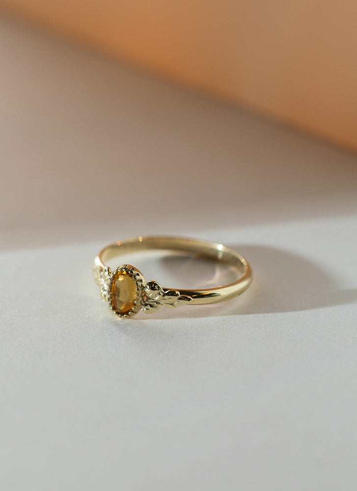 Elay citrien 14k gouden ring