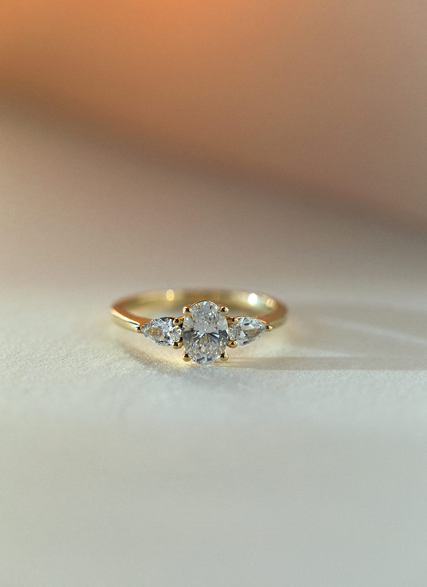 Custom cushion diamond ring voor Dan 14k goud