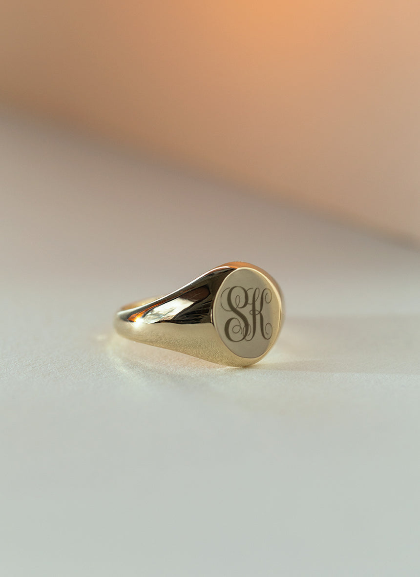 Jagger signet ring 14k gold