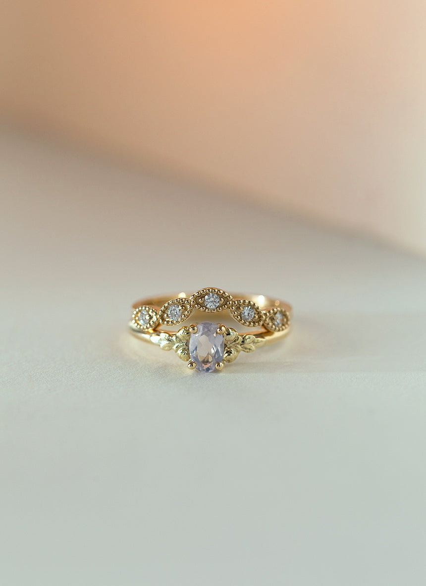 Joshi's sister diamant curve ring 14k goud