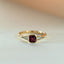 Mari diamond square rhodolite ring 14k gold