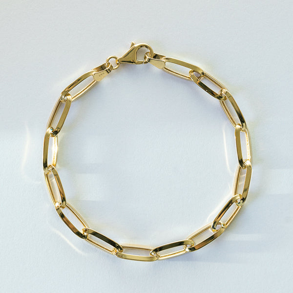 Permanent Jewelry The Ella Paper Clip Bracelet - Yellow Gold Ella-YG-14k  - Casale Jewelers