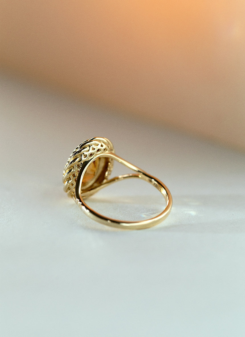 Perry citrien ring 14k goud