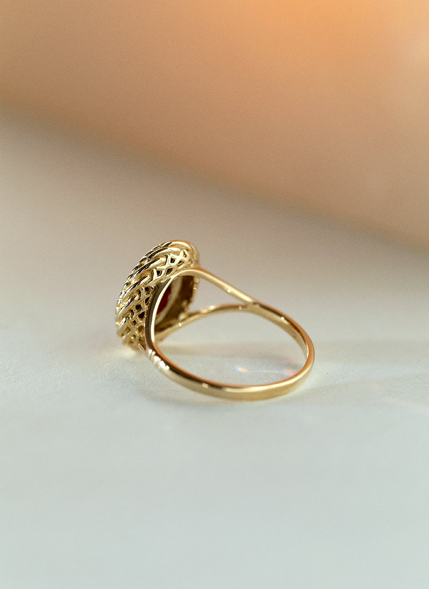 Perry granaat ring 14k goud