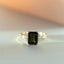 Custom emerald cut toermalijn ring 14k goud