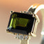 Custom emerald cut toermalijn ring 14k goud