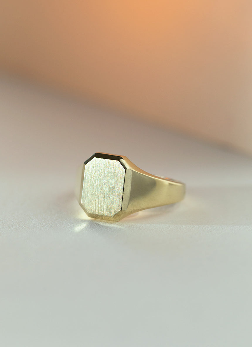 The gent woody signet ring 14k gold