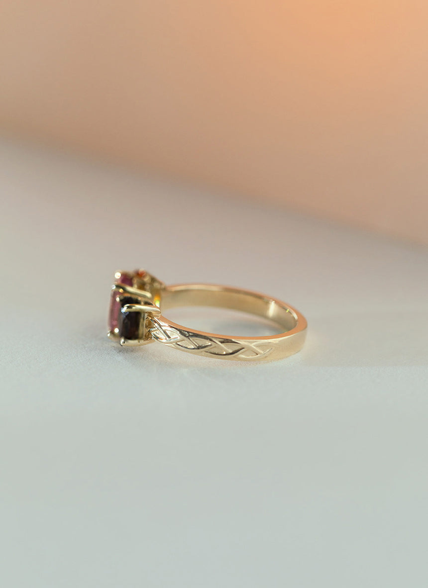 Zelda trio color ring 14k gold